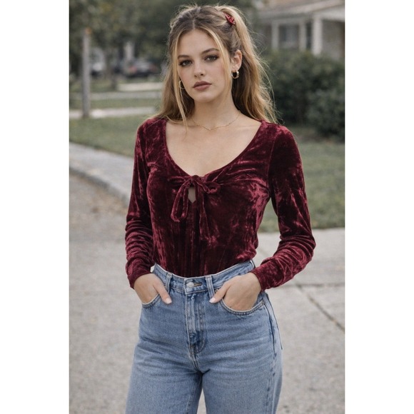 Victoria's Secret Tops - Vintage (90s-00) Victoria Secret Velvet Body Suit (large)